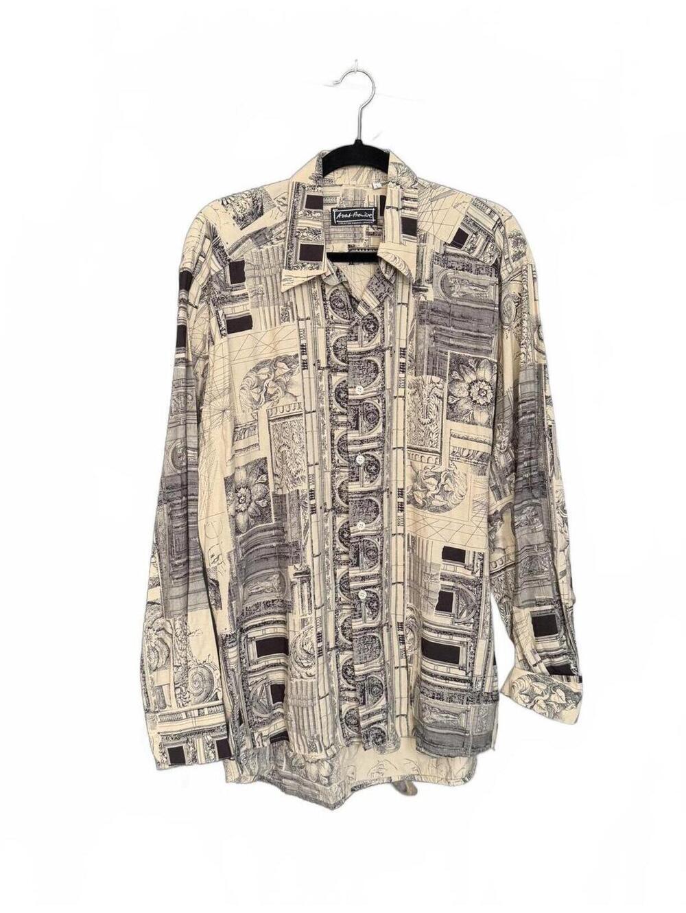 Vintage Avant Premiere Baroque Neo-Classical European Architectural Print Shirt